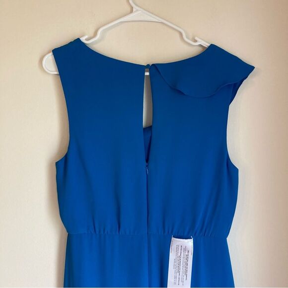 BCBGMaxAzria Maxi Dress Women 10 French Blue Asymmetric Neck Sleeveless NWT!! - Picture 9 of 16